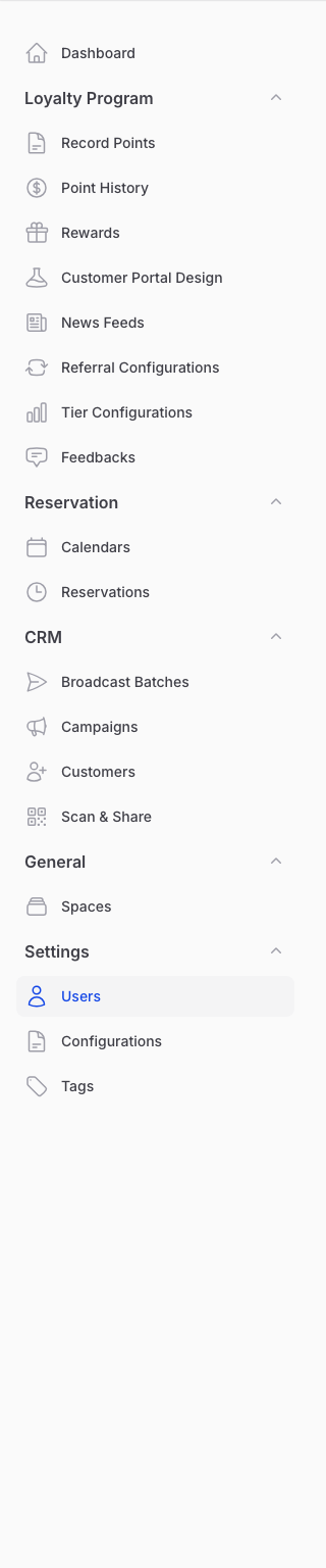 Navigate to Users under Settings in the Admin Panel sidebar