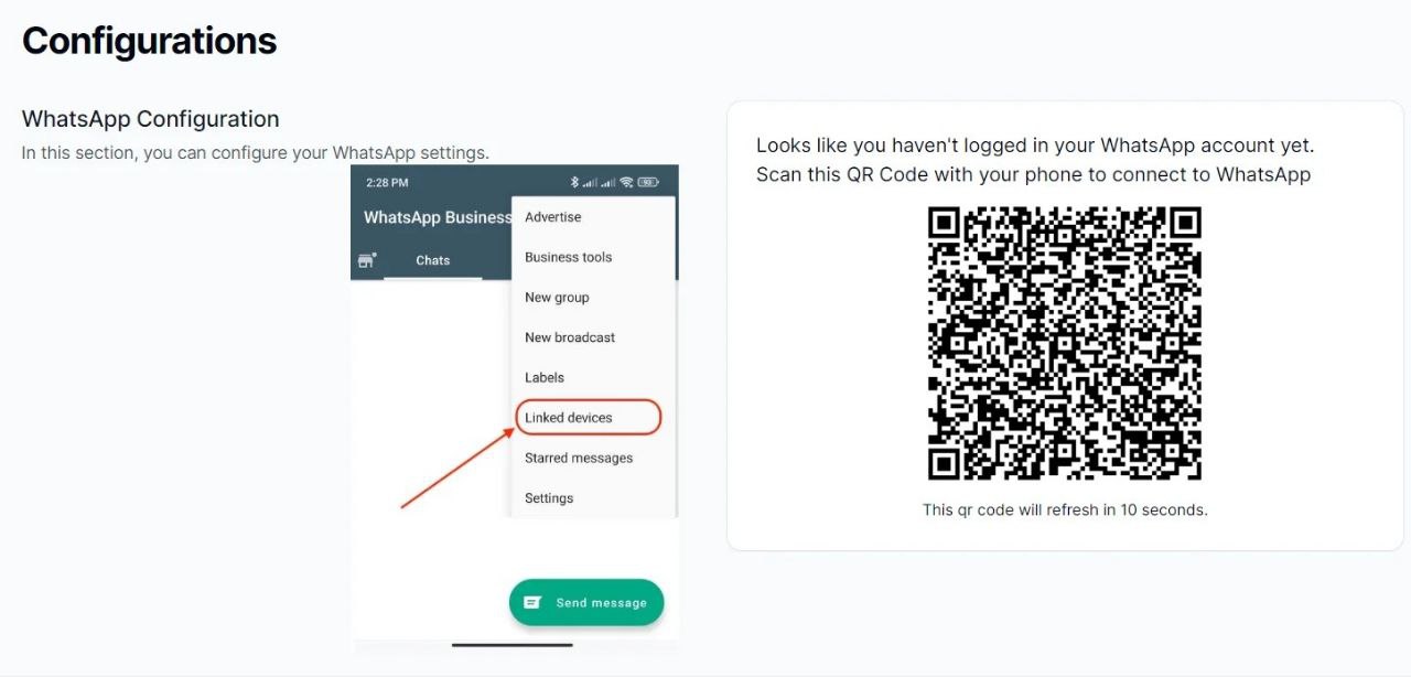 WhatsApp QR code connection state