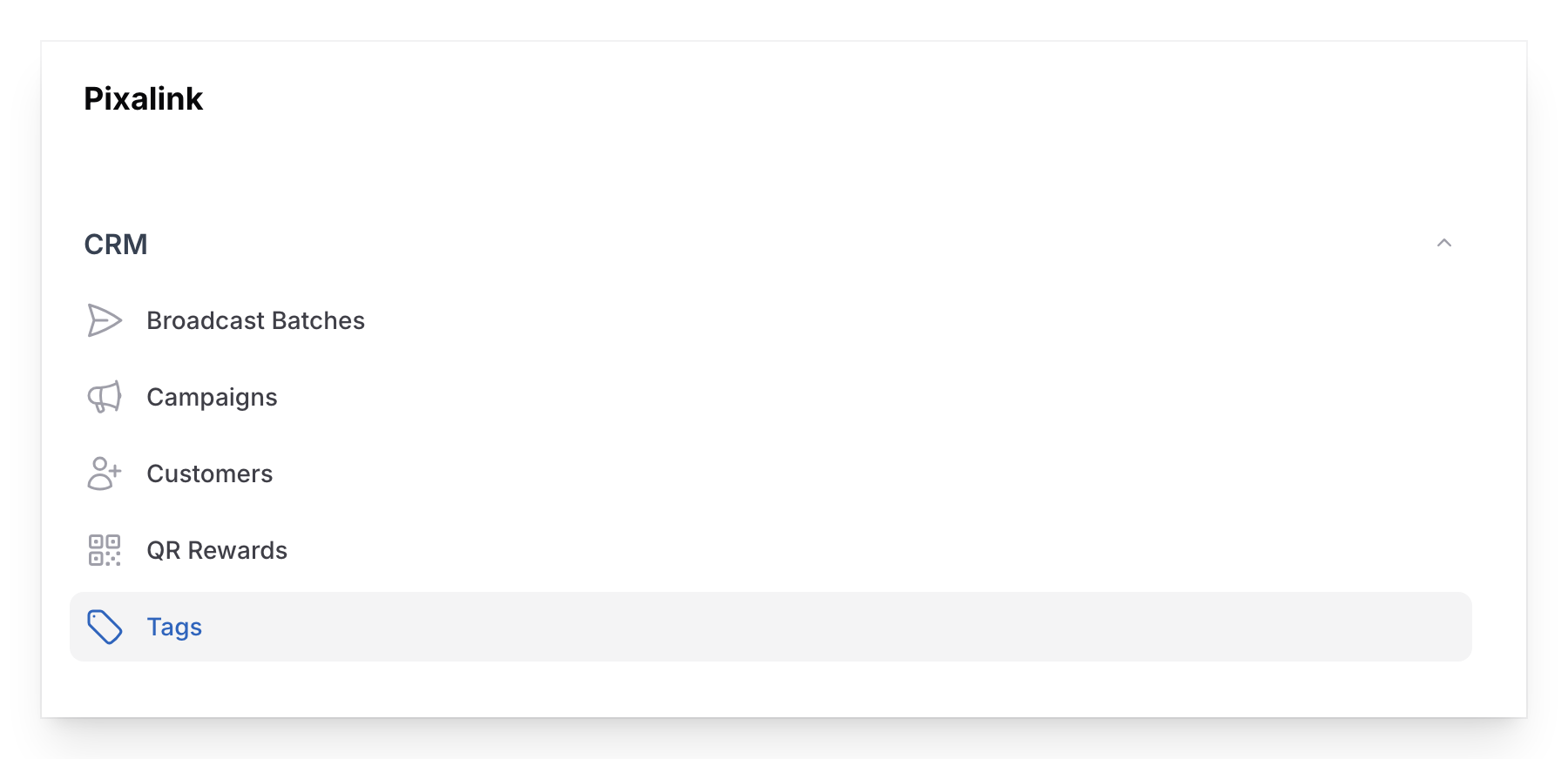 Navigate to Tags under Settings in the Admin Panel sidebar