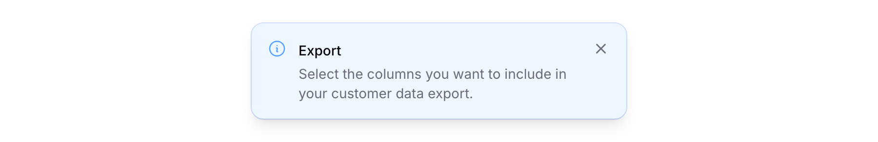 Export options dropdown showing Export selected from the header action menu