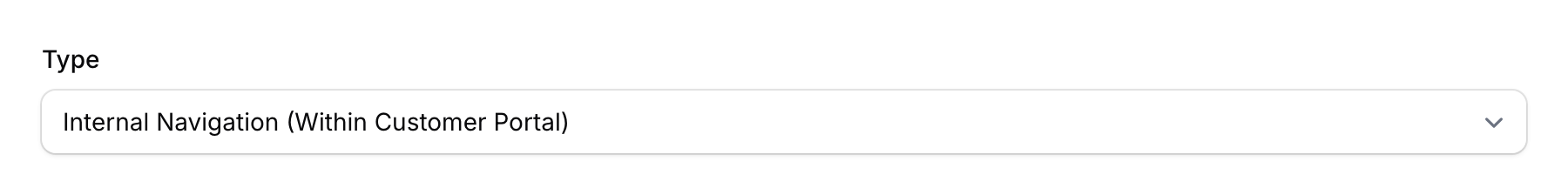 News Feed type dropdown showing Internal Navigation, External Link, and Pop Up options