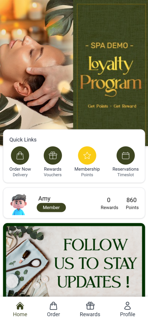 Example of a branded customer portal homepage