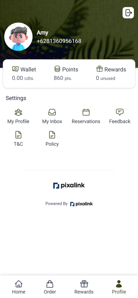 Another example of a customer portal layout