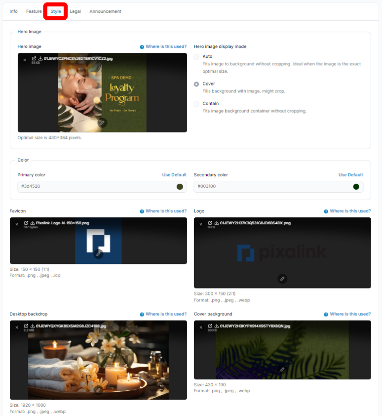 Form showing required fields for creating a customer portal