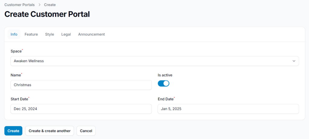 Setting active duration for event-specific portal theme
