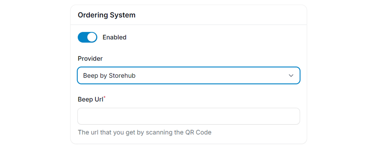 Beep by StoreHub ordering system integration option