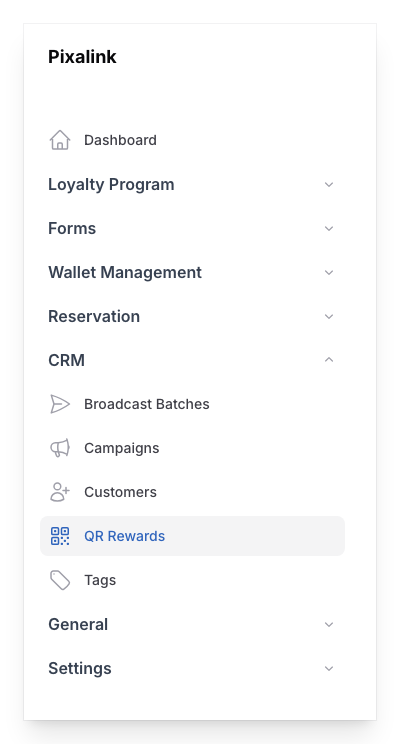 Navigate to Scan and Share under CRM in the Admin Panel sidebar